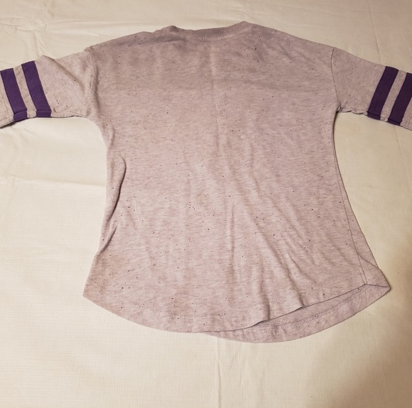 Purple Baseball Style Top with Silver Graphics - Picture 2 of 4
